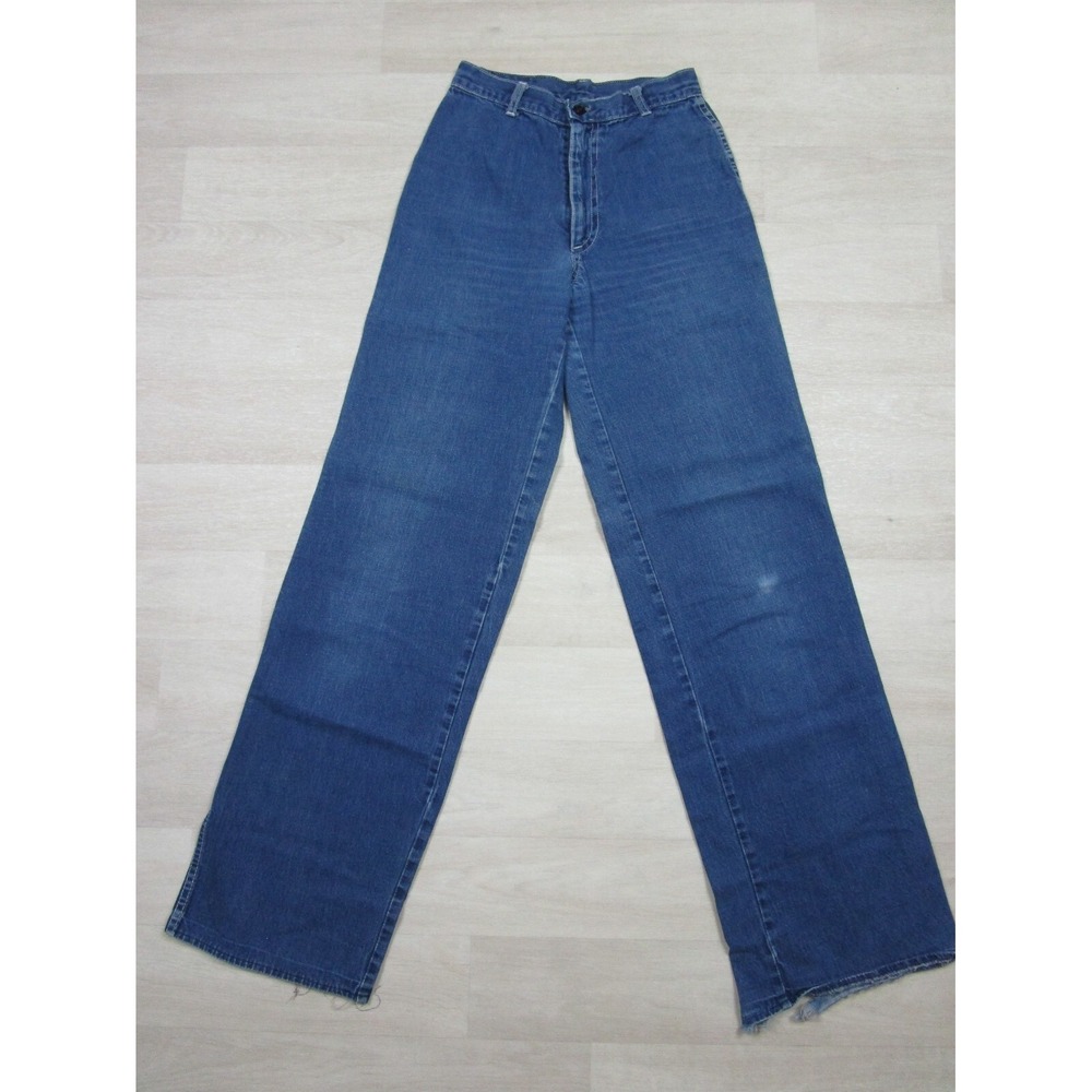 Vintage 1970's Souvenirs Pacific Blue High Rise Women's 24" Wide Leg Denim Jeans